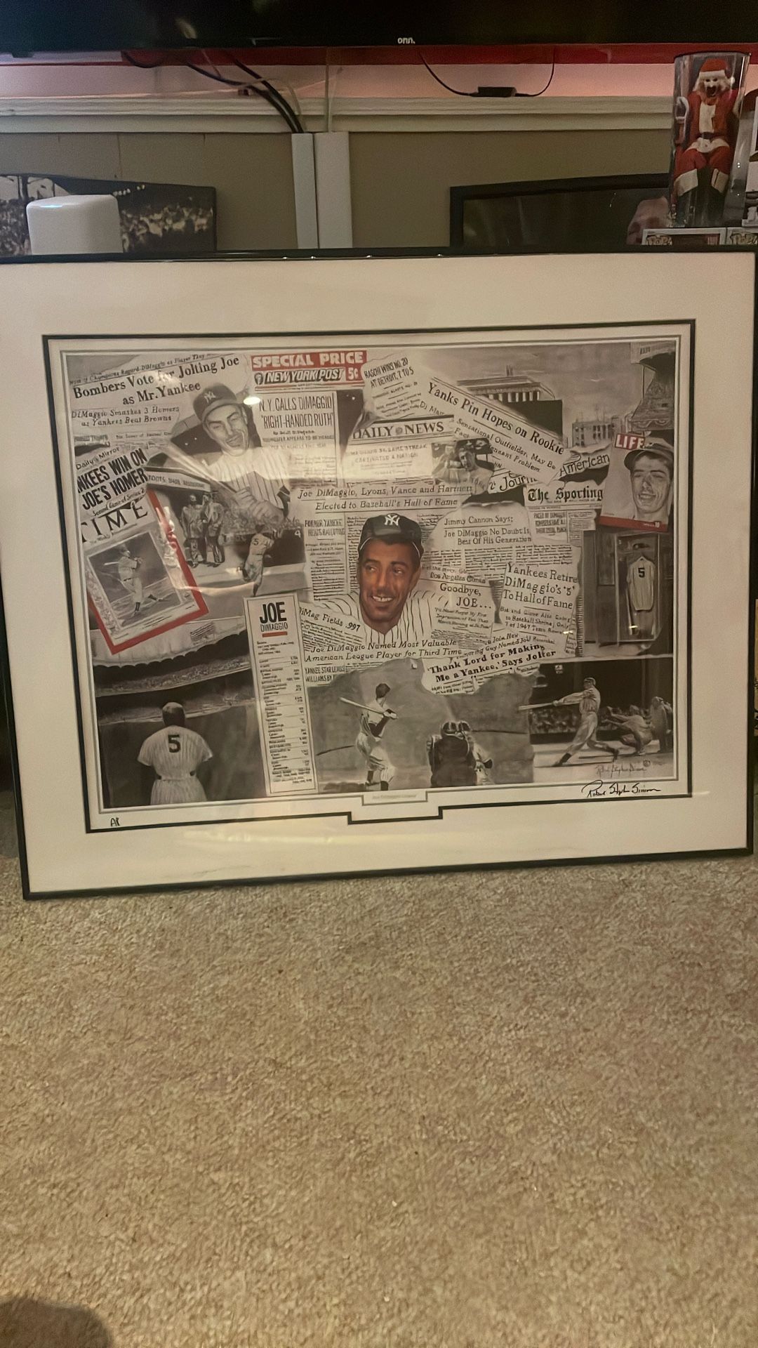 Vintage Framed Baseball Legends Photo