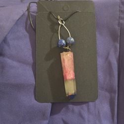 Handmade Resin Necklace with LAPIS LAZULI Beads