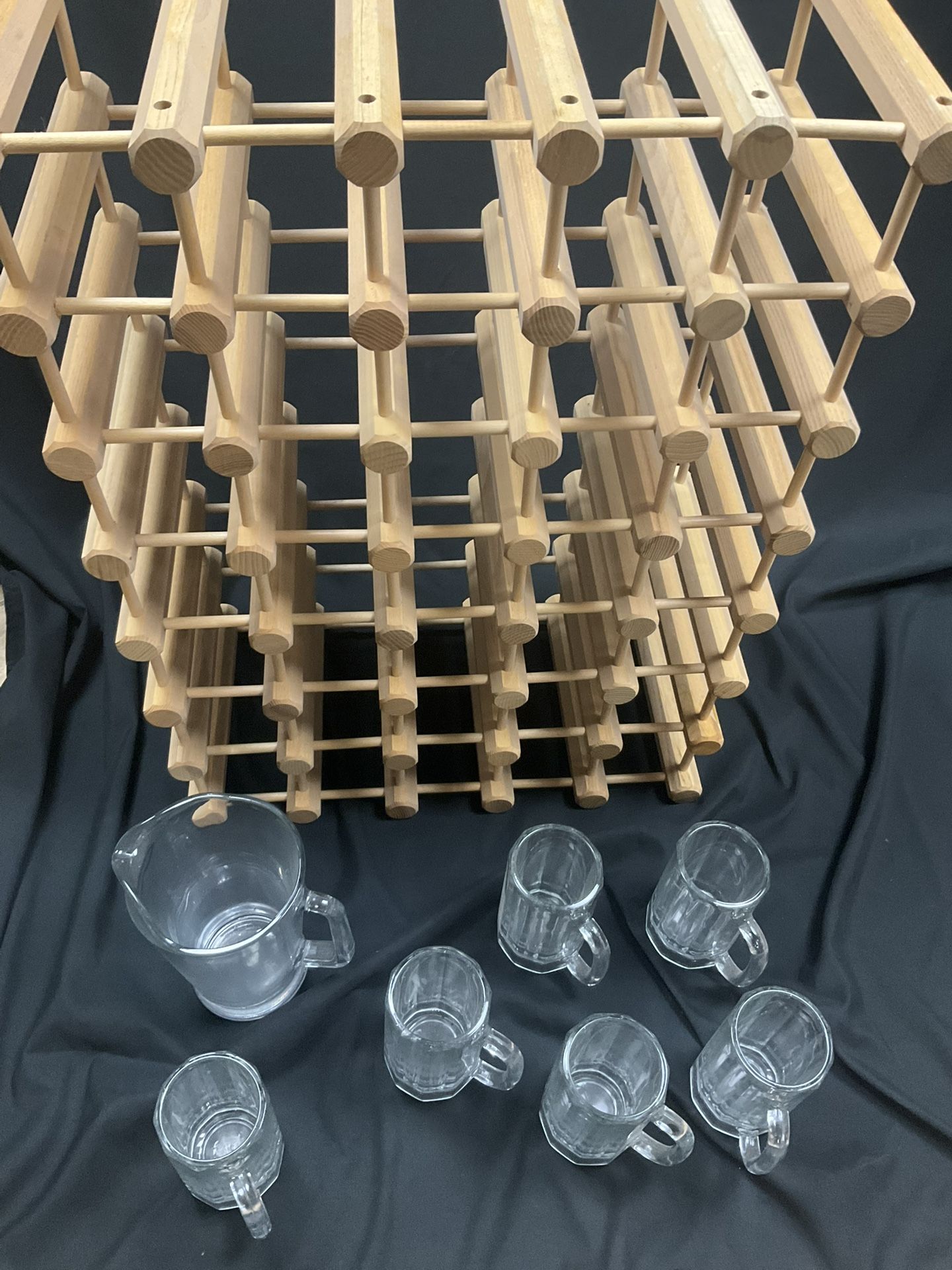 Wine Rack Mugs Pitcher Glass Kitchen Cups 