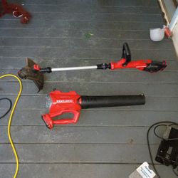 Craftsman Blower And Weed eater With Drill Battery And Charger