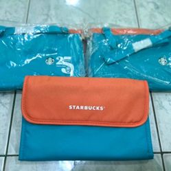Starbucks Orange Blue Folding Bag Purse ☆ Stanley Mug Cup Tumbler
