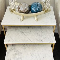 Triple Nesting Table REAL MARBLE  