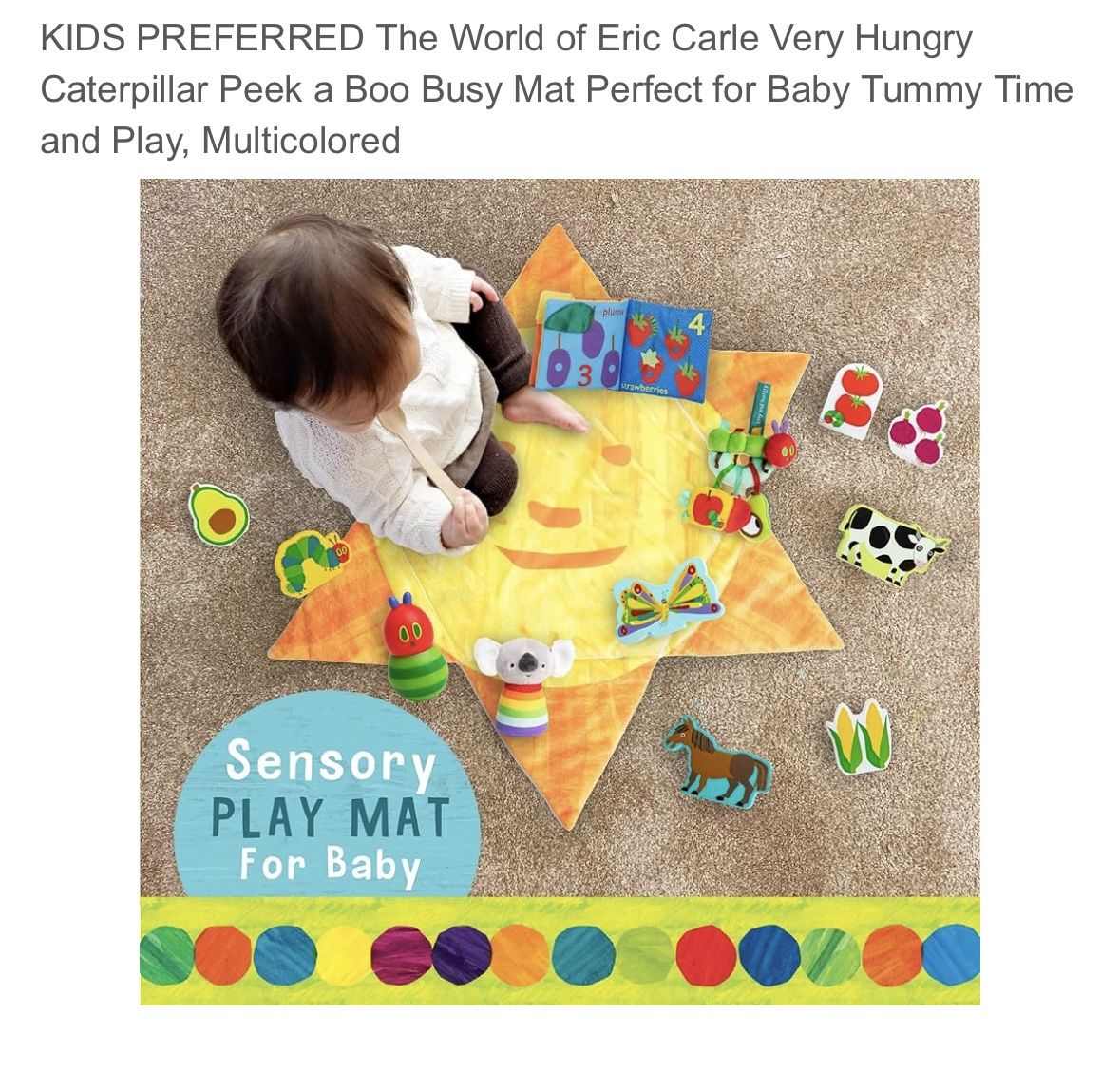 Kids Preferred Eric Carle Very Hungry Caterpillar Sensory Busy Mat 
