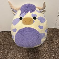 Purple Stuffed Animal Cow Plushie 