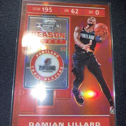 2019-20 Panini Contenders Optic Damian Lillard Season Ticket Red #10