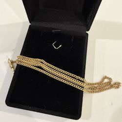 18k Solid gold cuban chain 22”