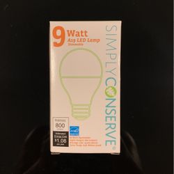 Simply Conserve 9 Watts A19 LED Bulb- Dimmable 