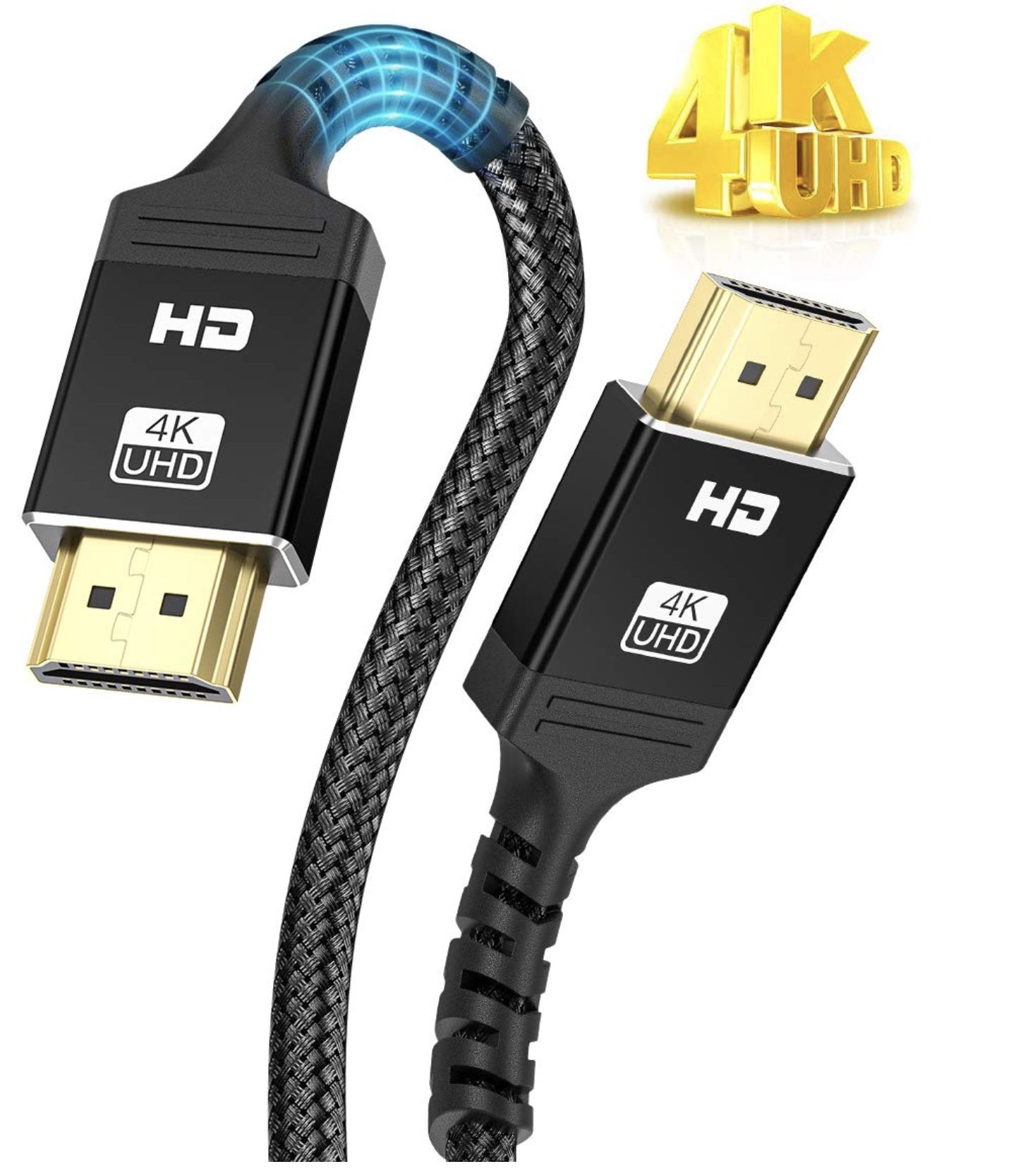 Brand New 4K HDMI Cable 6.6Ft, 18Gbps HDMI 2.0 Cable, High Speed Supports Ethernet 3D and Audio Return, UHD,HDR,1080p, 2160p，60Hz for Fire TV, HDTV,