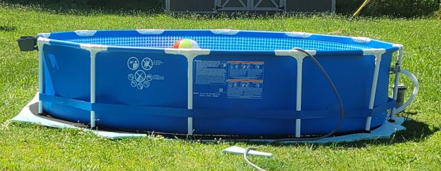Intex blue above ground pool