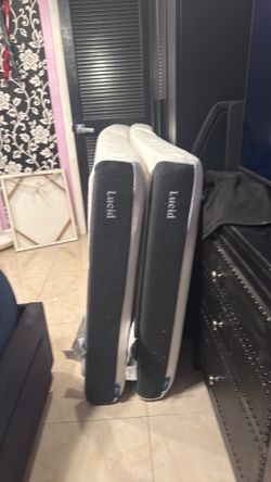 3 mattresses twin size  for sale with one metal frame $300