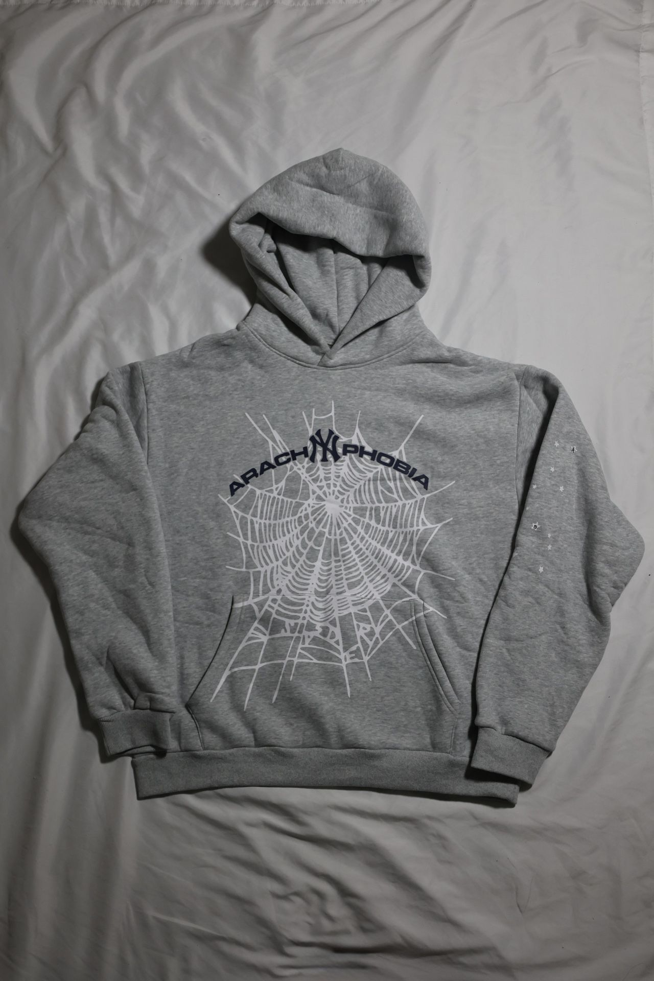 Sp5der Arach NY Phobia Hoodie Ash Grey