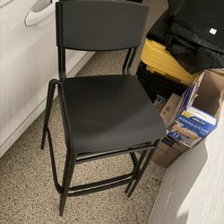 2 Brand New IKEA BAR STOOLS, BLACK, BAR HEIGHT