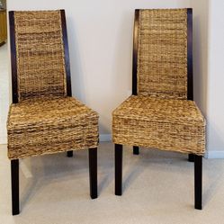 Designer Woven Rattan Chairs Set Of Two