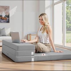 Full 4”Trifold Mattress-Foam Folding-Camping-Foldable Guest Bed-Portable 54”x75” $100 FIRM