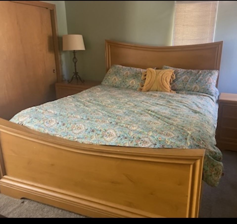 Cal king Bed Frame And Mattress