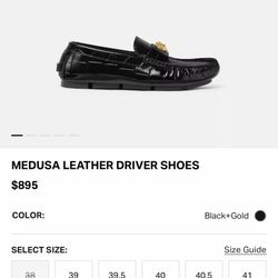 VERSACE MEDUSA LEATHER DRIVER SHOES NEW NEVER BEEN WORN SIZE 46 (Size 13 in US)