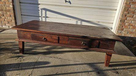 Antique 19th Century Wooden Coffee Table 