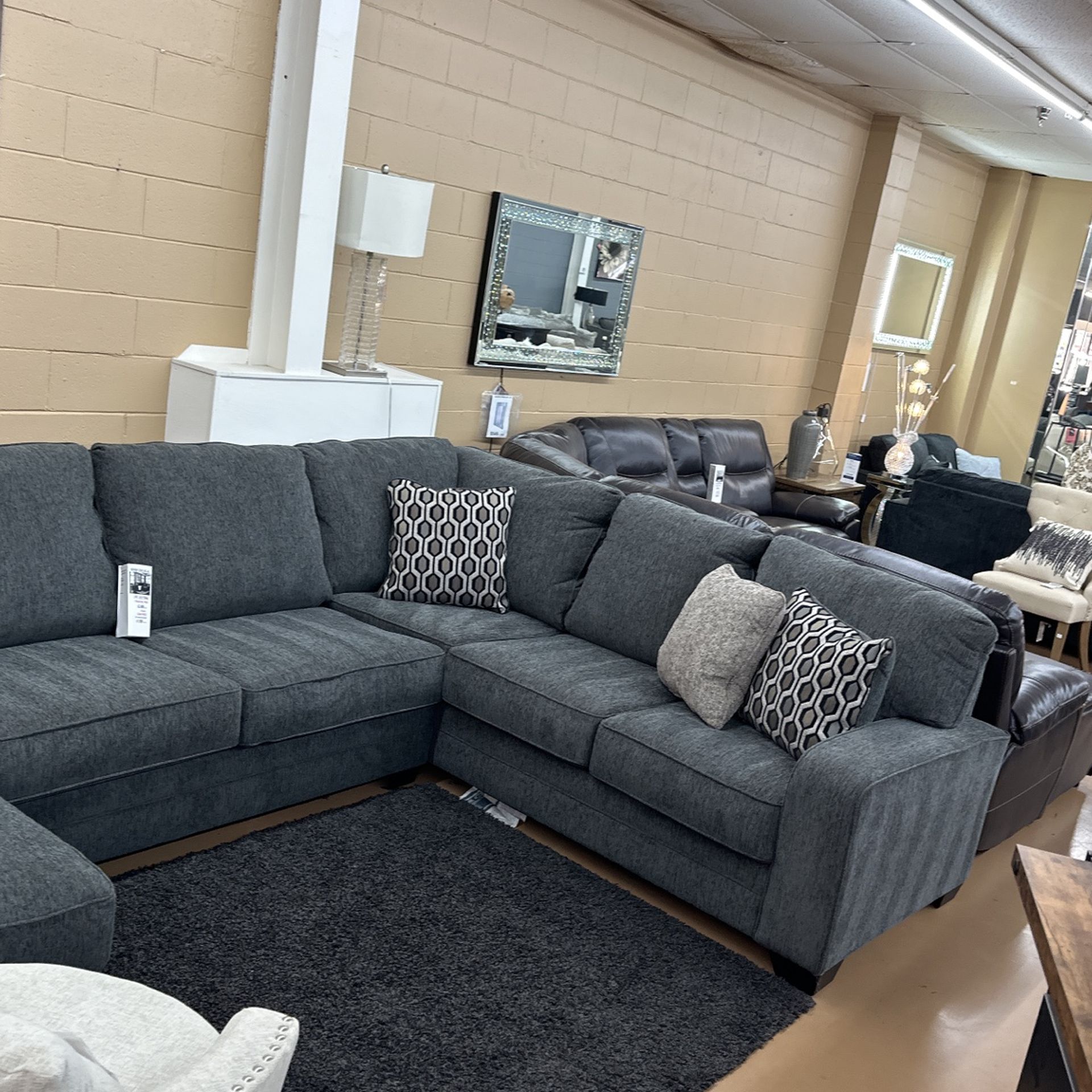 Left Or Right Chase Comfortable Sectional Dark Grey Only