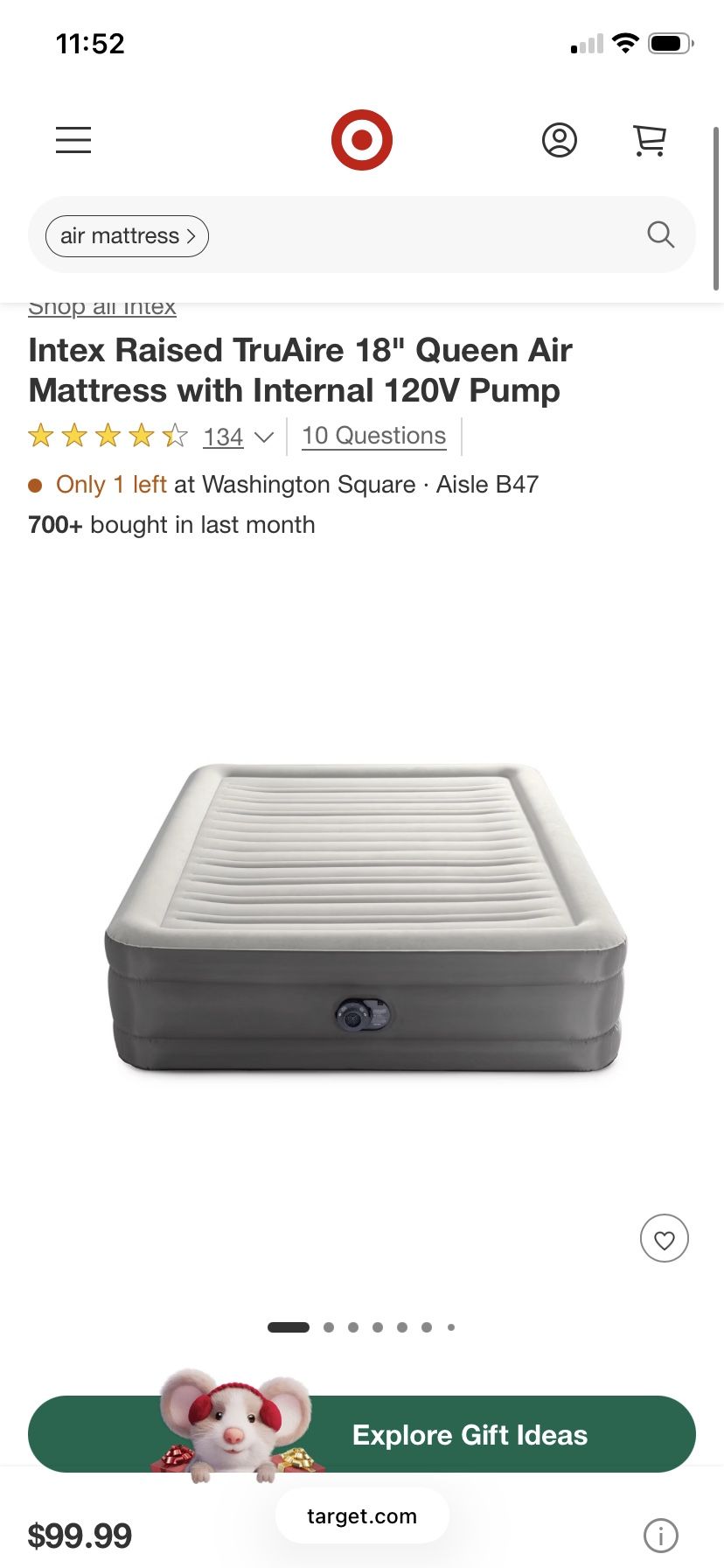 INTEX Queen 18” Air Matters With Internal Pump