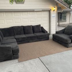 Aspen Sectional + Chair and a half Sofa Set 