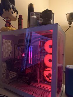 gaming and work PC with keyboard mouse and mic