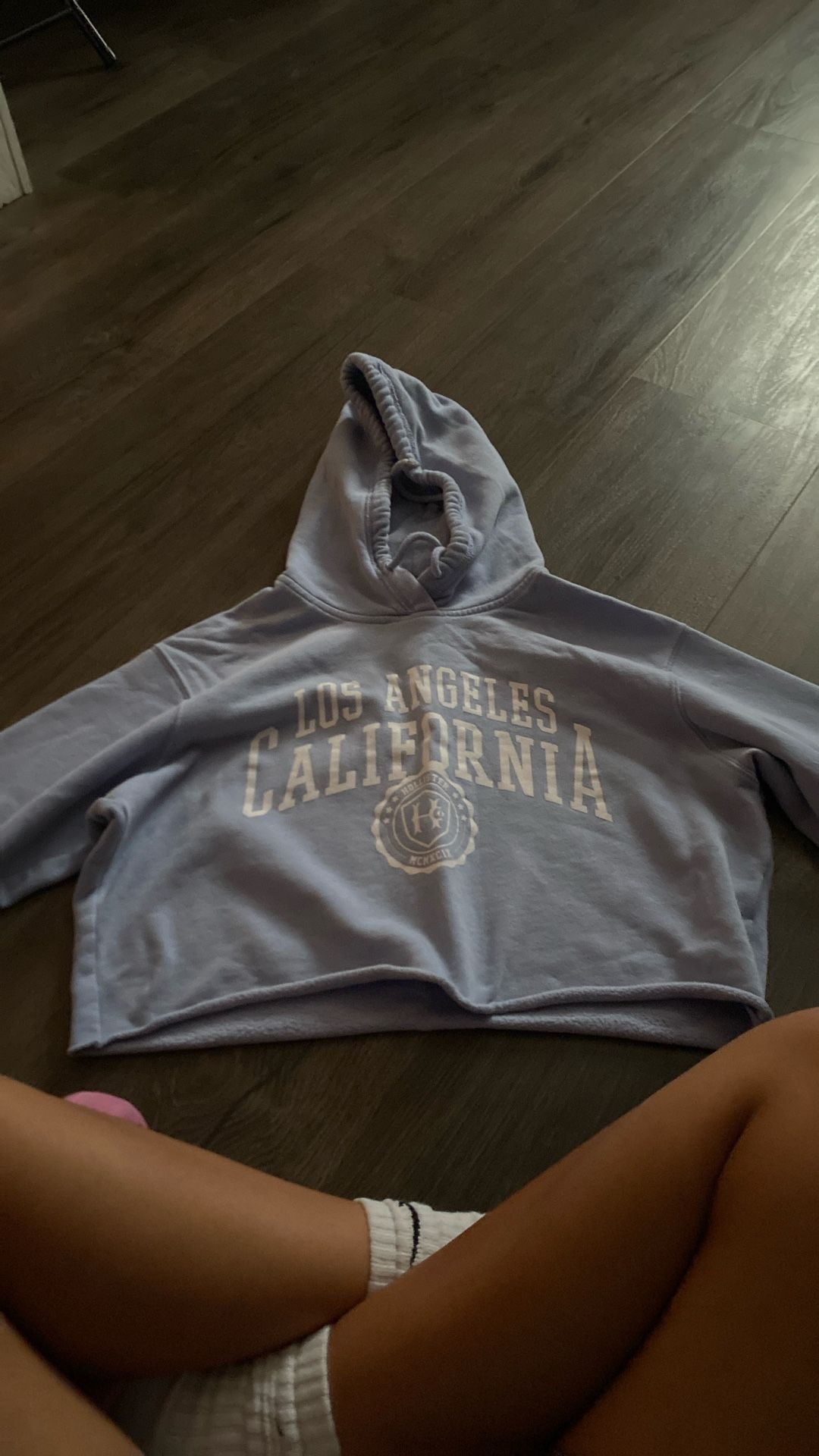 Blue Cropped Hollister Hoodie