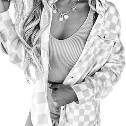 Casual Checkerboard Flat Pocket Lightweight Jacket by Selink size XL New