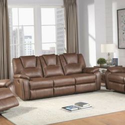 Brown Reclining Sofa & Loveseat ($49 Today 100 Days To Pay)