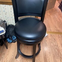 Black Leather Bar Stool