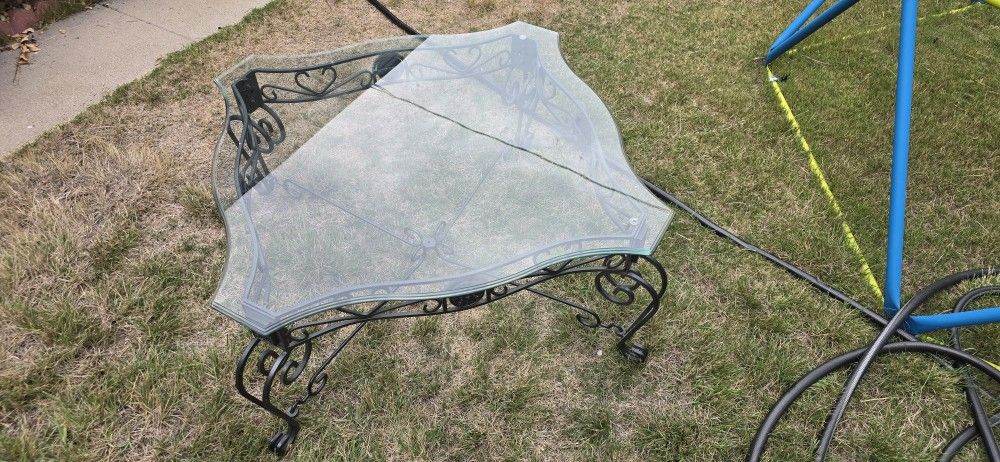 Center Glass And Metal Table