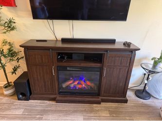 Tv stand with fireplace
