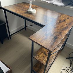 Rustic/minimalist Office Desk (with Free LED Desk Lamp!)