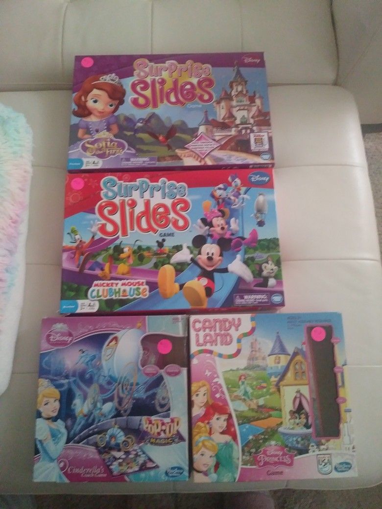 4 Disney Princess And Mickey Mouse Board Games!