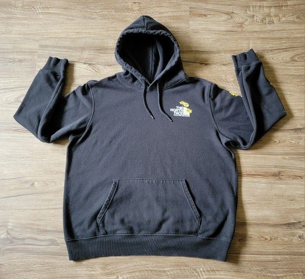Women's North Face Black Sunflower Flower Sweater Hoodie Sz XL