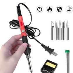 Soldering Kit, 60W Soldering Iron, 110V Welding Kit with Ceramic Heater