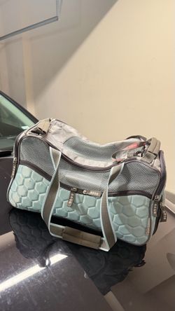 ARGO by Teafco Petagon Airline Approved Pet Carrier Bag – Light Blue / Grey (Quilted Hexagon Design)