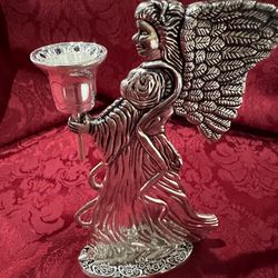 Vintage Silver Plated Angel Candle Holder. New in Box-Never Used