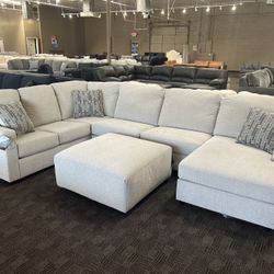 White Cream Sectional Couch