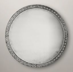 PALAZZO ANTIQUED-GLASS ROUND MIRROR