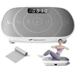 MERACH Vibration Plate Exercise Machine, Whole Body Workout Equipment for Women, Bluetooth and Silicone Pedal, Vibration Plate with Auto Mode, Vibrate
