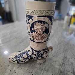 Vintage Blue And Ivory German Beer Stein
