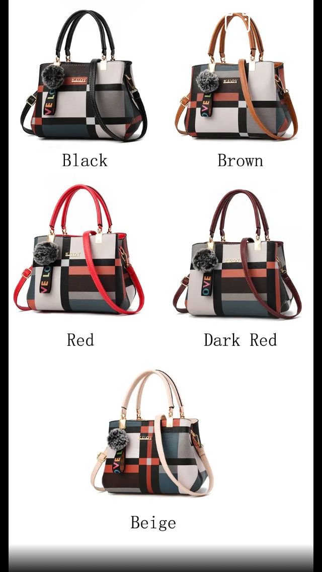 Women Designer Luxury Handbag, Organizer, Crossbody/Shoulder Bag, Messenger, Totes Leather Handles Stitch plaid   Material : PU Leather handles, Polye
