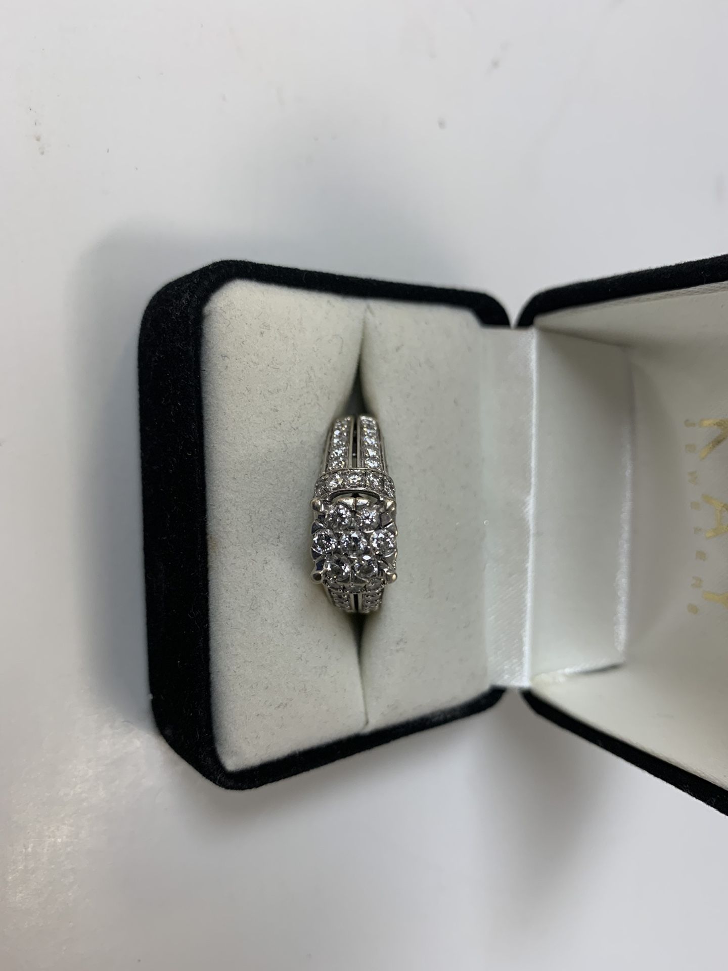 14KT WG Cluster And Channel Diamond Ring 