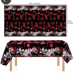 3pc Horror Movie Character Tablecloth Halloween Birthday