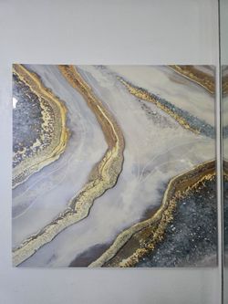 Two Abstract Geode Resin Wall Art Canvas