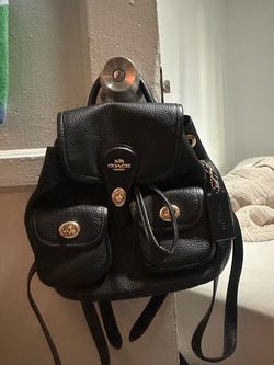 Coach black mini backpack