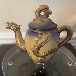 Nini Dragon Miniature Gold Hand Painted Resin Teapot