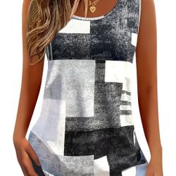 Women XXL Tunic Top Blouse Shirt Casual Sleeveless Loose Dressy Summer New
