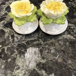 Salt And Pepper Shakers/ Bone China/Vintage