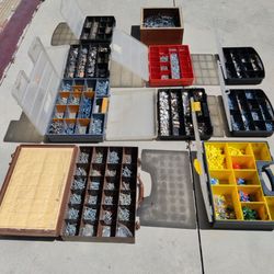 Carpentry Miscellaneous screws and fasteners with  divided storage  bins